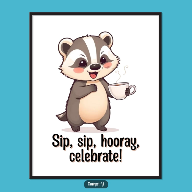 Free Printable Wall Art: Whimsical Badger Dance Downloadable Decor