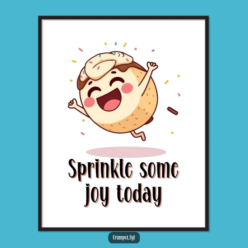 Free Printable Wall Art: Funny Coffee Cake Cartwheel Decor Downloadable