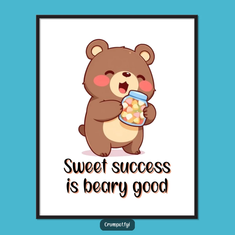 Free Printable Bear Sweets Art - Funny Downloadable Whimsical Decor!