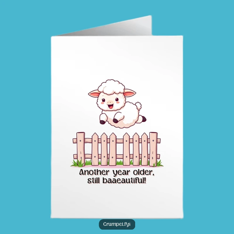 Free Printable Funny Sheep Birthday Card: Fluffy Fun Downloadable Gift for Him or Her