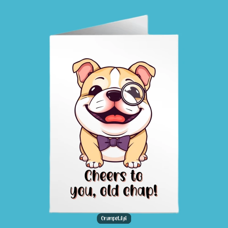 Free Printable Birthday Card: Dapper Bulldog Celebrates, A Fancy Downloadable Gift