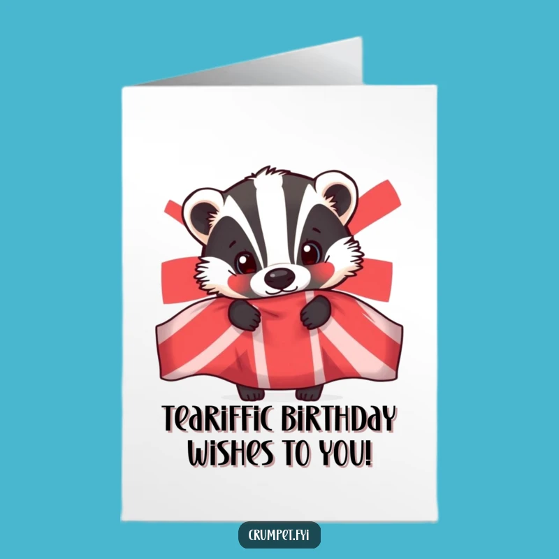 Free Printable Quirky Badger Birthday Card - Funny Downloadable Gift for Tea Lovers!