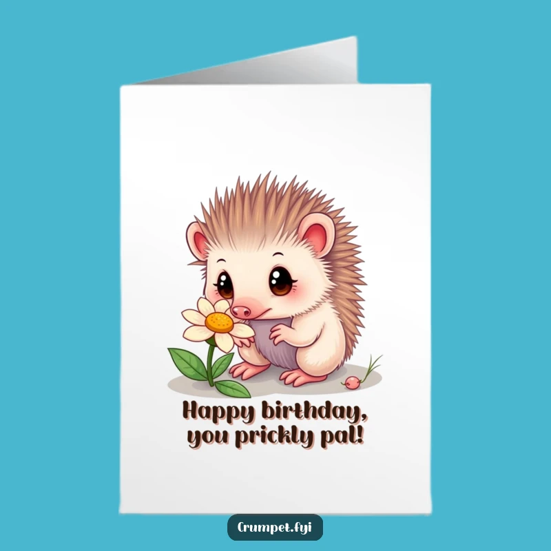 Free Printable Funny Echidna Birthday Card - Curious Flower Downloadable