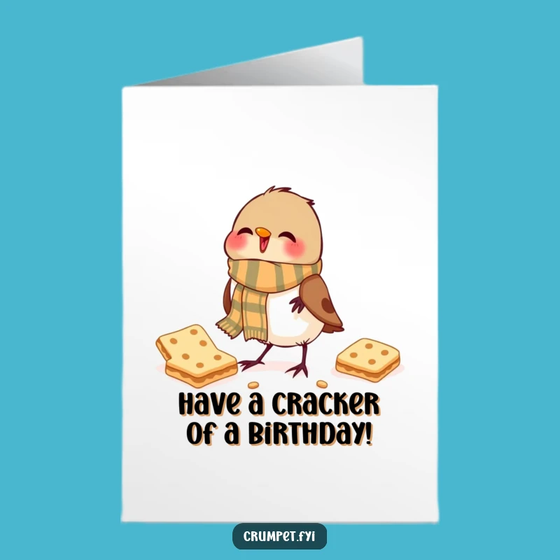 Free Printable Birthday Card: Robin Scarf Biscuit, Funny Bird Humor, Downloadable