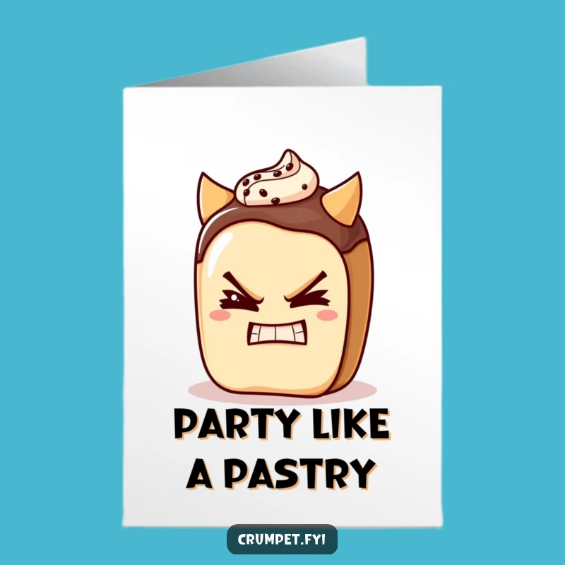 Free Printable Birthday Card: Devilish Pain au Chocolat Winks, Funny Downloadable Gift