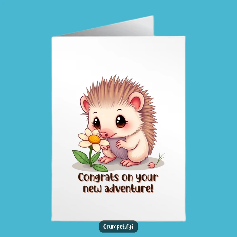 Free Printable Echidna Congrats Card - Curious Flower Downloadable