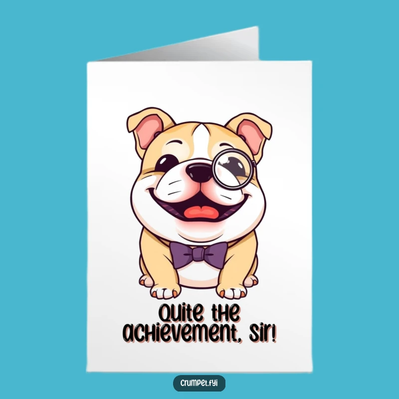 Free Printable Congrats Card: Bulldog's Success, A Sophisticated Downloadable Gift