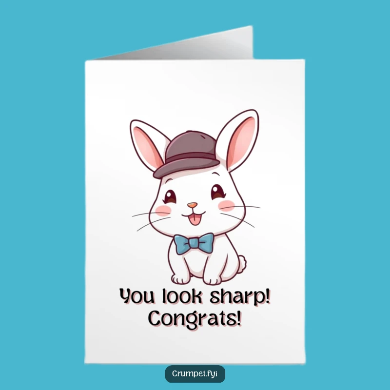 Free Printable Congrats Card: Dapper Rabbit, Stylish Downloadable Celebrations