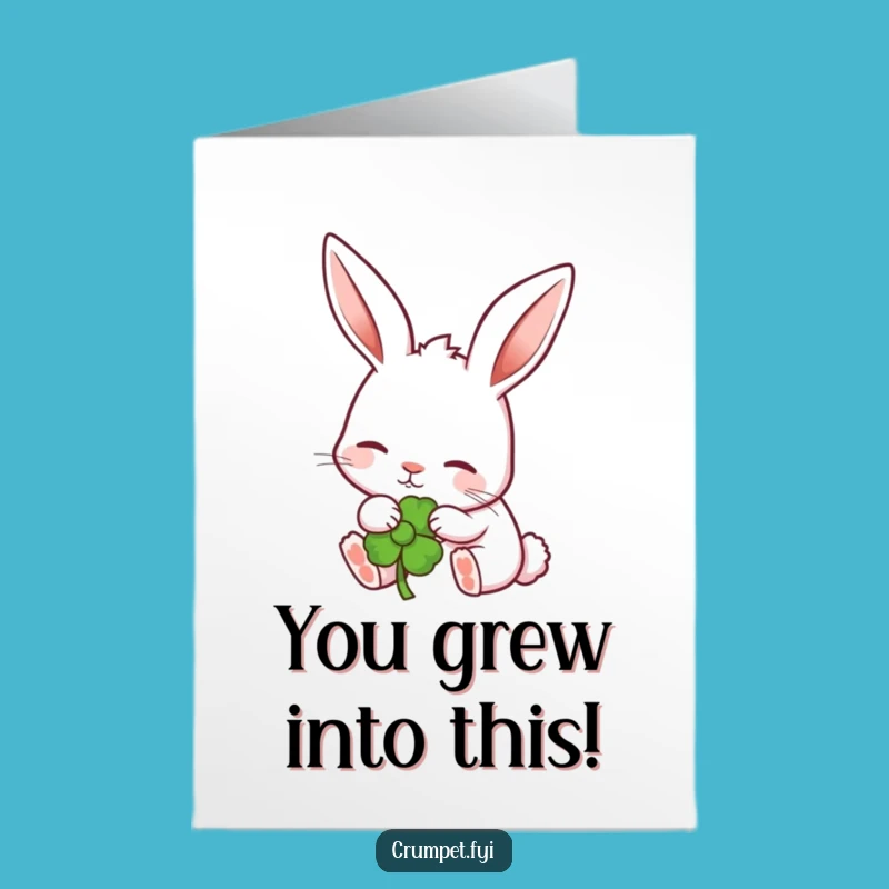 Free Printable Congrats Card: Rabbit Celebrates Blooming Success