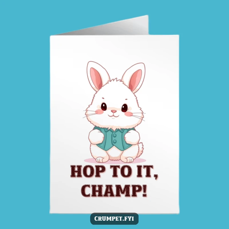 Free Printable Congratulations Card: Bunny Hops to Success - Funny Downloadable Gift