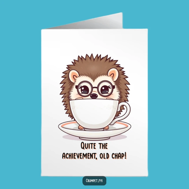 Free Printable Congrats Card: Monocle Hedgehog, Dapper Downloadable Celebration