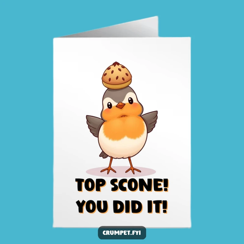 Free Printable Congrats Card: Robin Scone Balance, British Charm, Downloadable