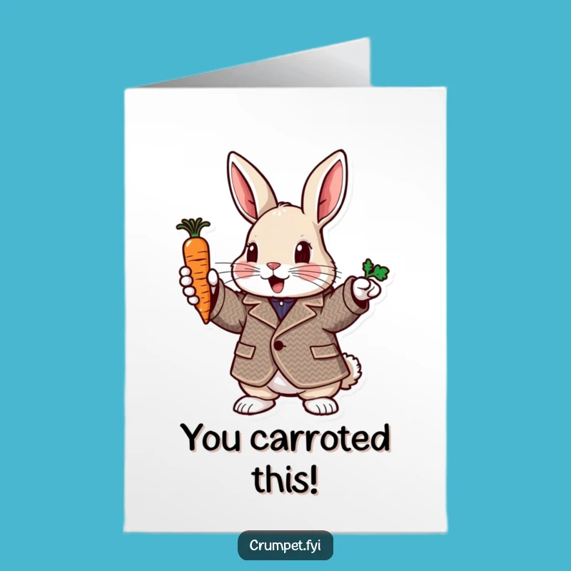 Free Printable Congrats Card: Tweed Rabbit, Dapper Downloadable Celebration