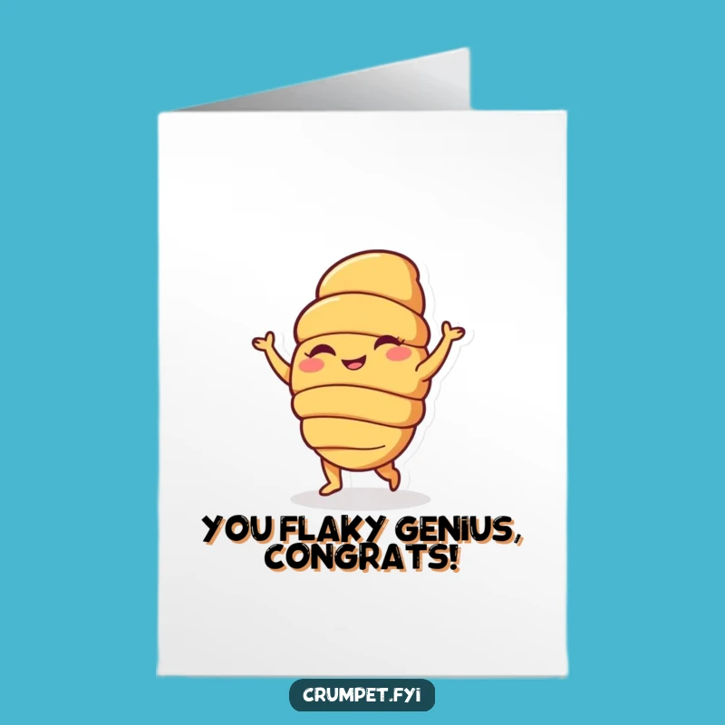 Free Printable Croissant Congrats Card: Funny Dancing Pastry Downloadable Gift!