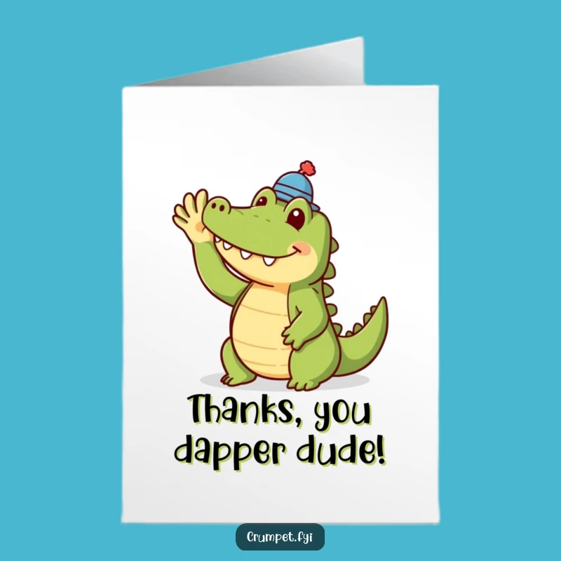 Free Printable Crocodile Thank You Card - Tiny Hat Downloadable