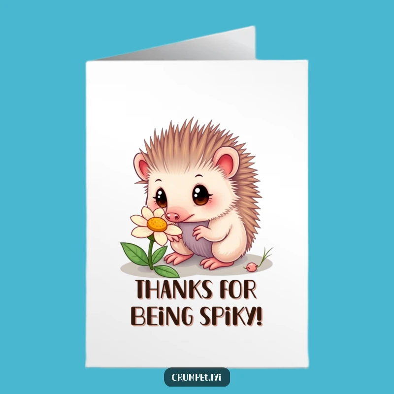 Free Printable Echidna Thank You Card - Curious Flower Downloadable