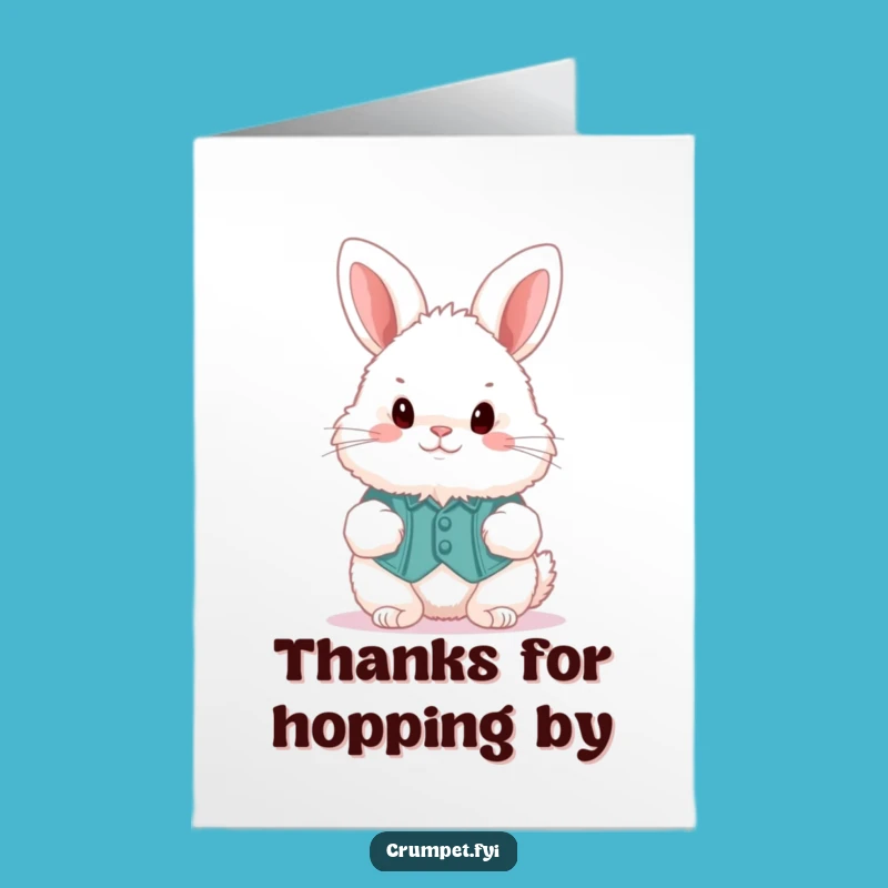 Free Printable Thank You Card: Bunny Hops His Thanks - Funny Downloadable Gift