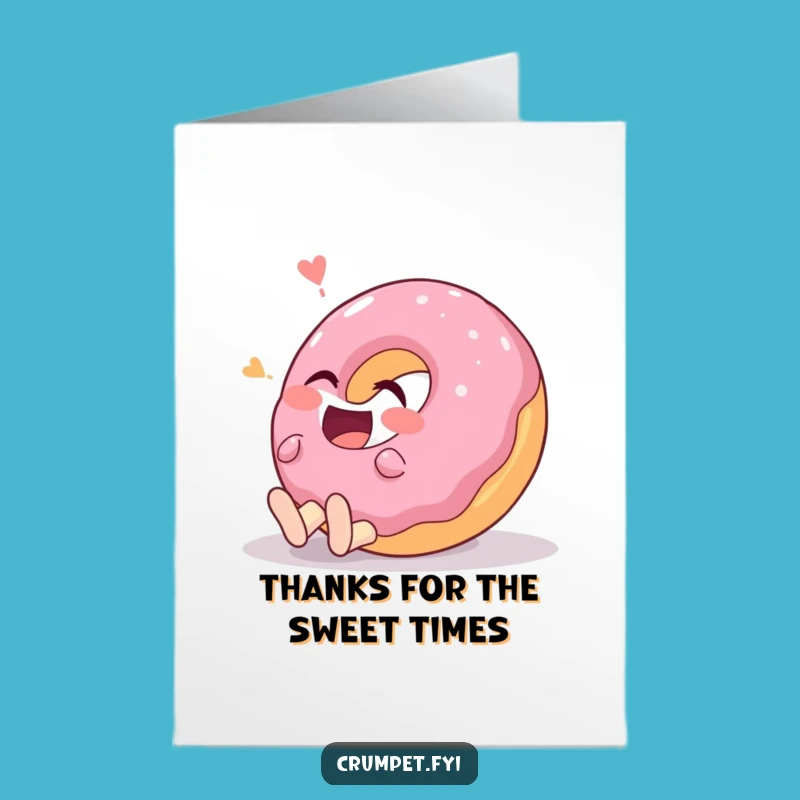 Free Printable Thank You Card: Giggling Donut Expresses Gratitude with Belly Laughs