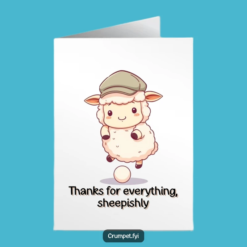 Free Printable Thank You Card: Sheep Bouncing Ball - Grateful Downloadable Gift