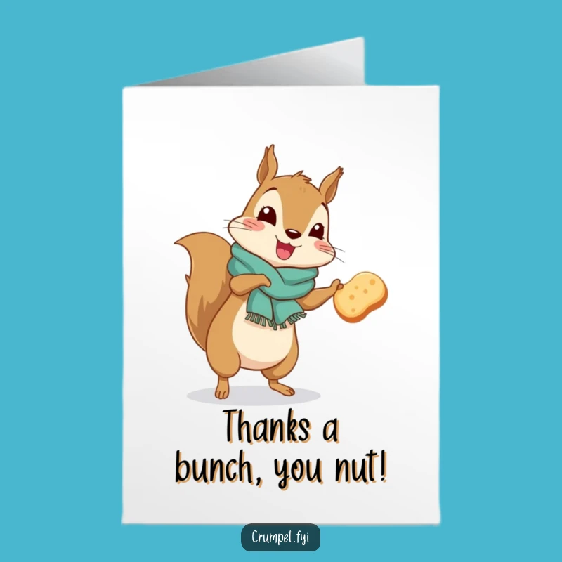 Free Printable Thank You Card: Squirrel Crumpet Dance, Whimsical Downloadable