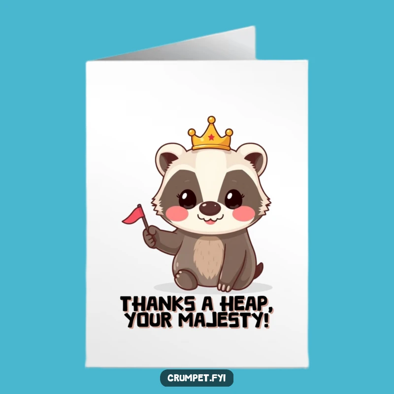 Free Printable Thank You Card: Badger Crown Flag Thanks Downloadable Gift