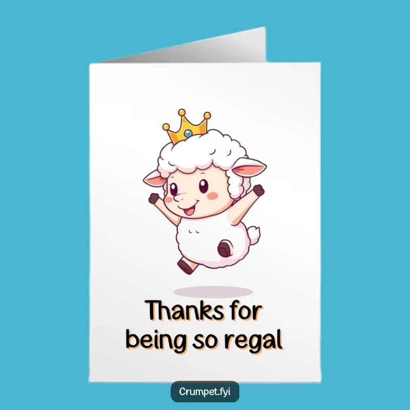 Free Printable Thank You Card: Sheep Crown Leap, Hilarious Downloadable Gift