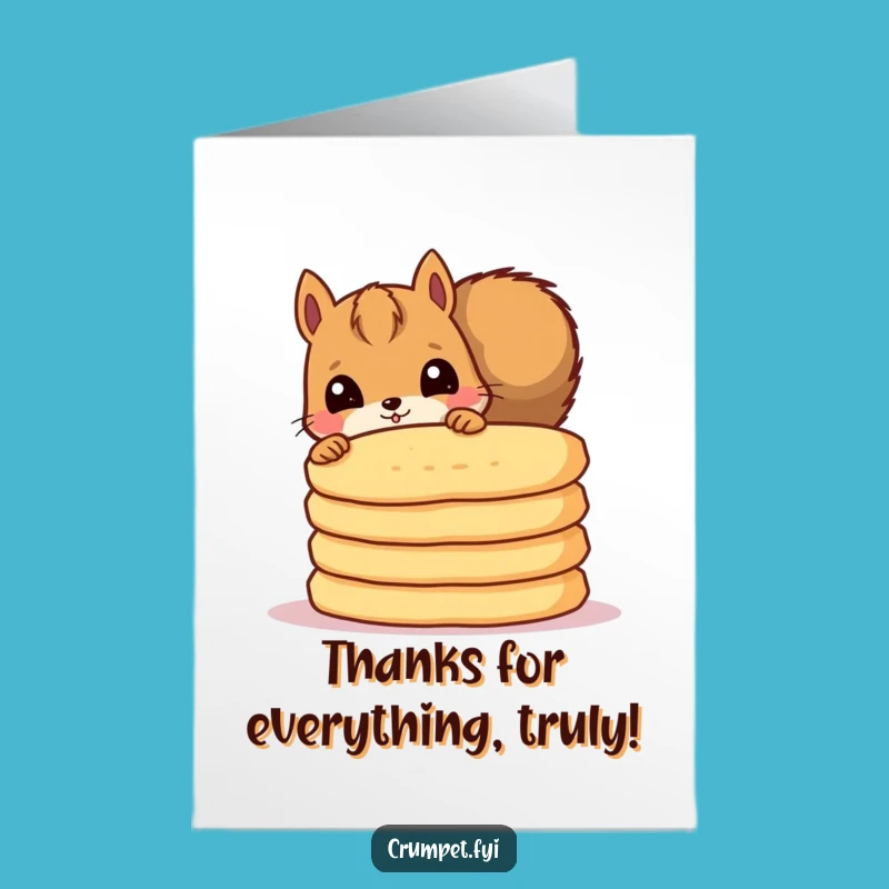 Free Printable Squirrel Thank You Card: Funny Downloadable for Sweet Thanks