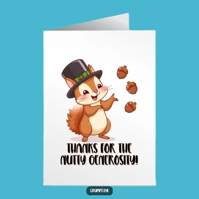 Free Printable Thank You Card: Juggling Squirrel, Fun Downloadable Gratitude