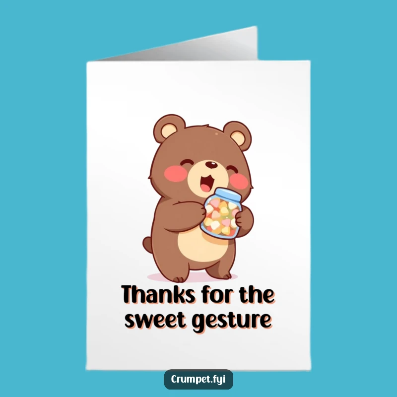 Free Printable Thank You Bear Card - Funny Downloadable Sweet Gratitude!