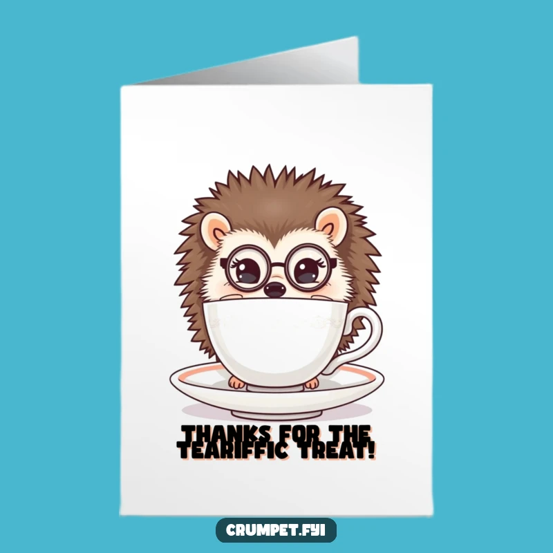 Free Printable Thank You Card: Monocle Hedgehog, Refined Downloadable Gratitude