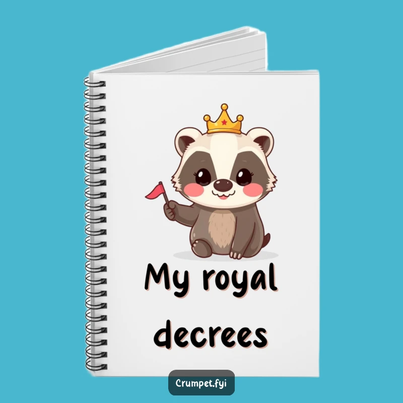 Funny Badger Crown Flag Notebook: Jot Down Royal Plans