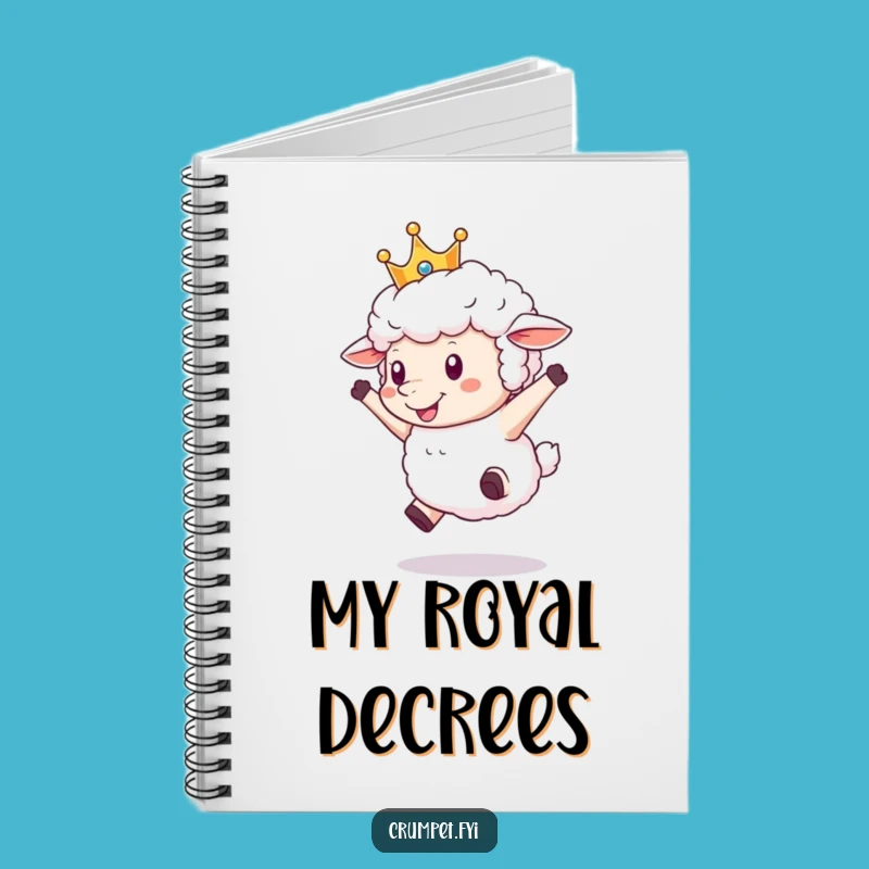 Funny Crowned Sheep Notebook: Joyful Leaping Sheep Journal, Perfect Funny Gift