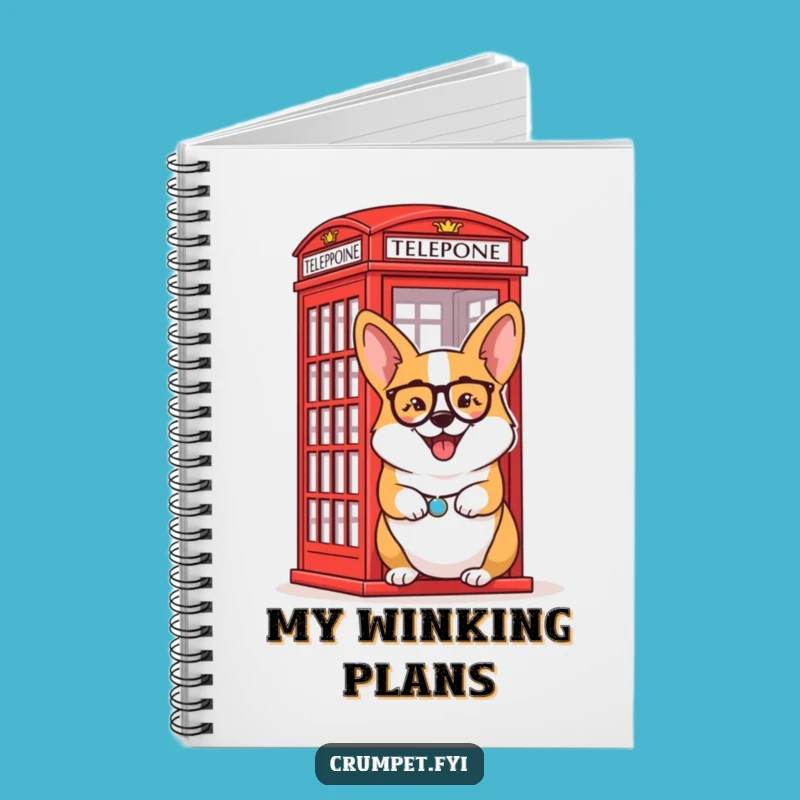 Funny Corgi Notebook: Monocle Wink Notes, Perfect Funny Gift!