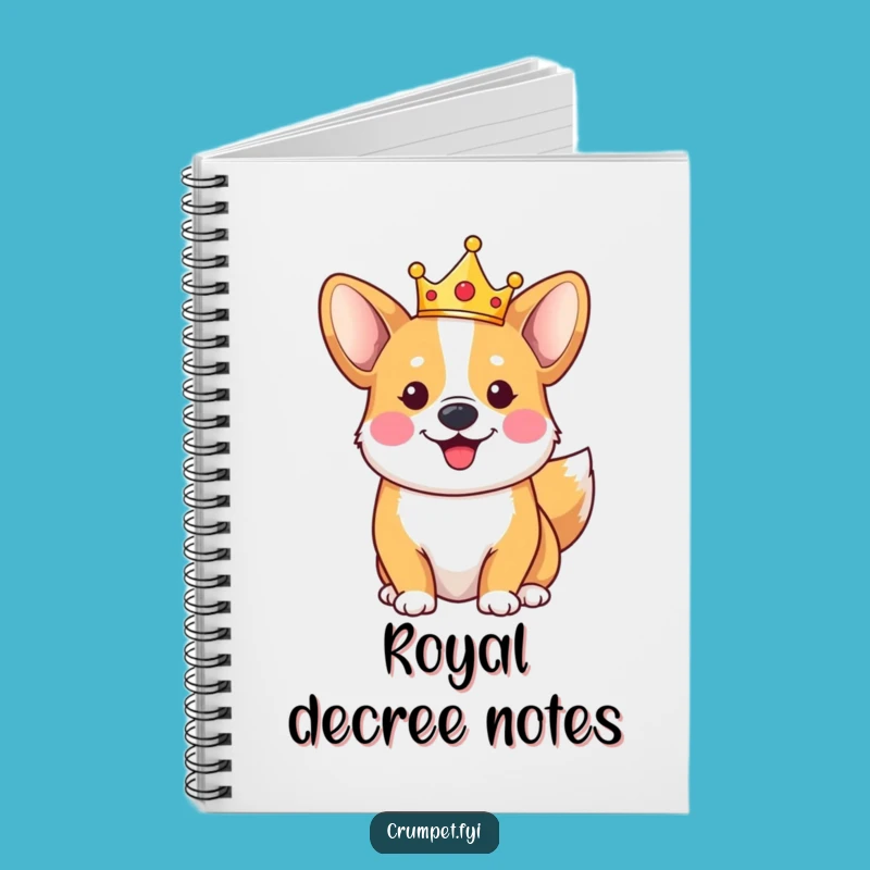 Funny Corgi Notebook - Royal Crown Journal for Dog Lovers
