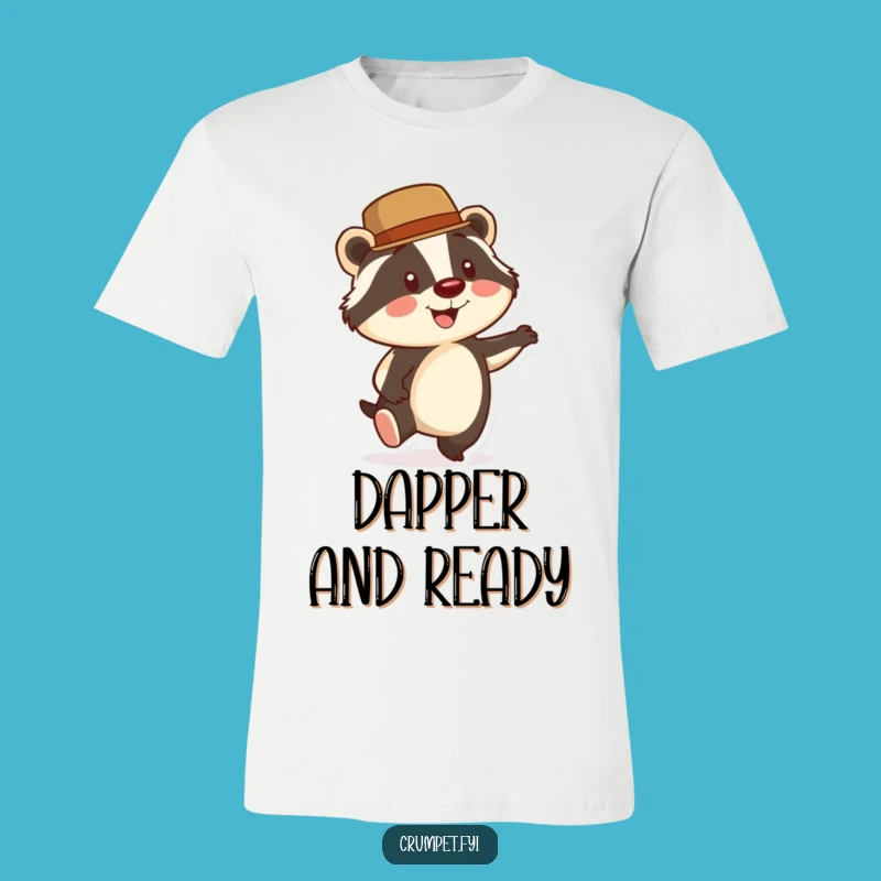 Funny Badger Bowler Hat T-Shirt: Dapper Gentleman Tee, Hilarious Gift