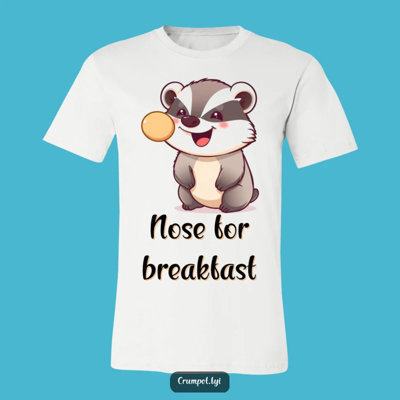 Funny Badger Crumpet Balancing T-Shirt, Wearable Whimsy for Humor Lovers