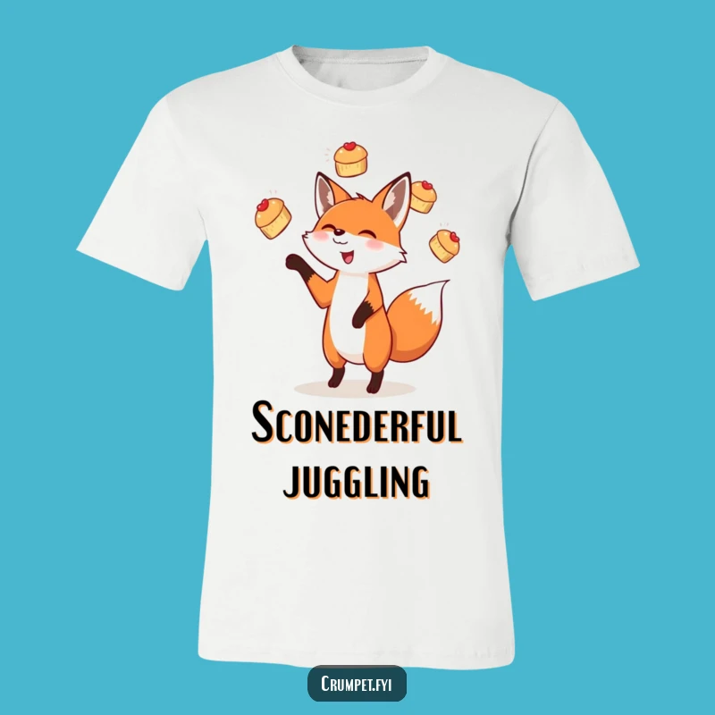 Funny Fox Juggling Scones T-Shirt, Wearable Whimsy for Scenester Foxes