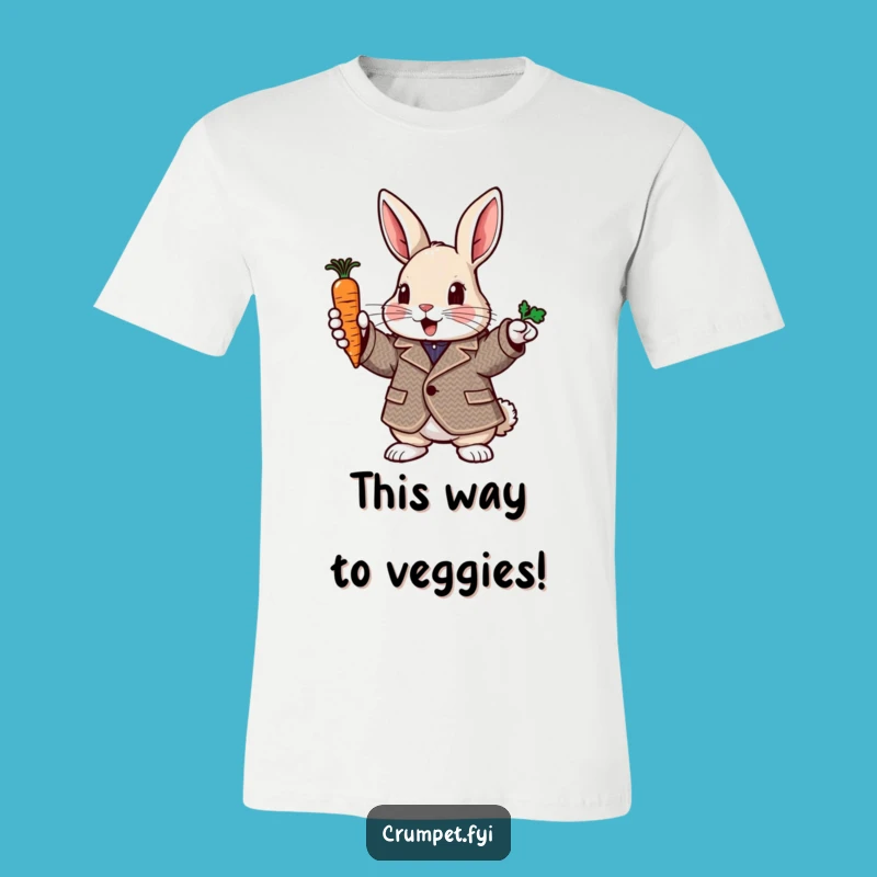 Funny Rabbit Pointing Carrot T-Shirt: Tweed Enthusiasm Tee Gift
