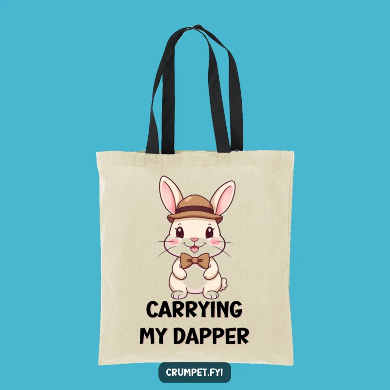 Funny Dapper Rabbit Tote Bag: Carry Your Essentials with Gentlemanly Bunny Charm