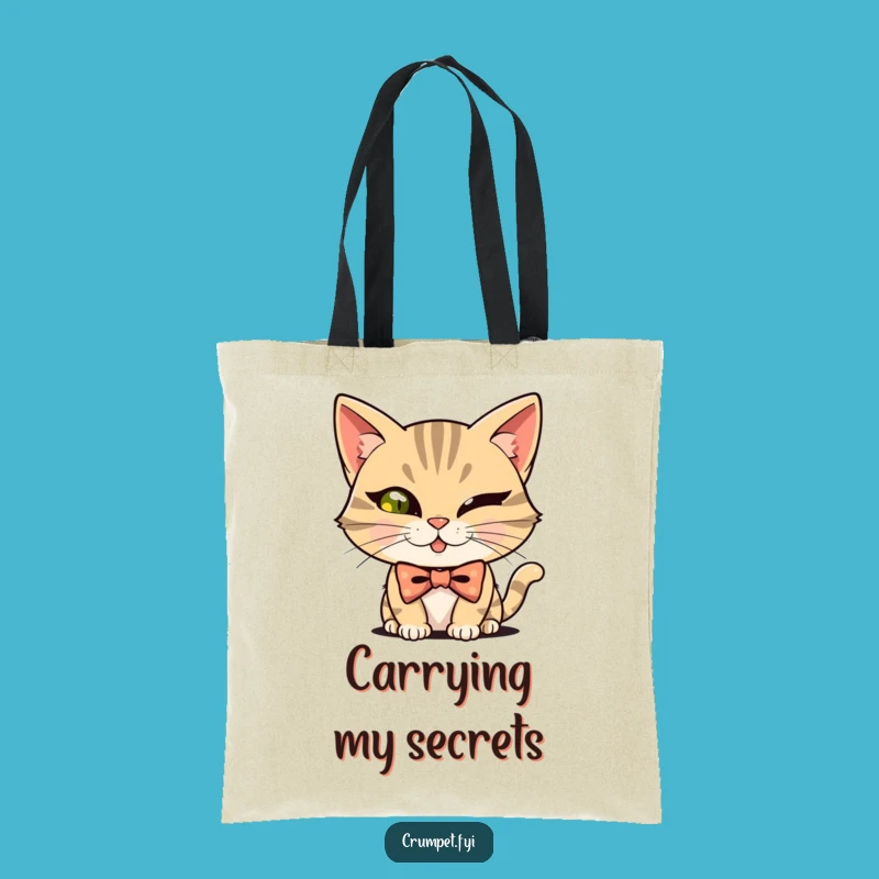 Funny Mischievous Cat Bowtie Winker Tote Bag: Carry Your Charms with Style