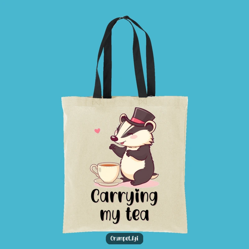 Funny Badger Tote Bag: Tea Time Jig, Carry Your Smiles Funny Gift!