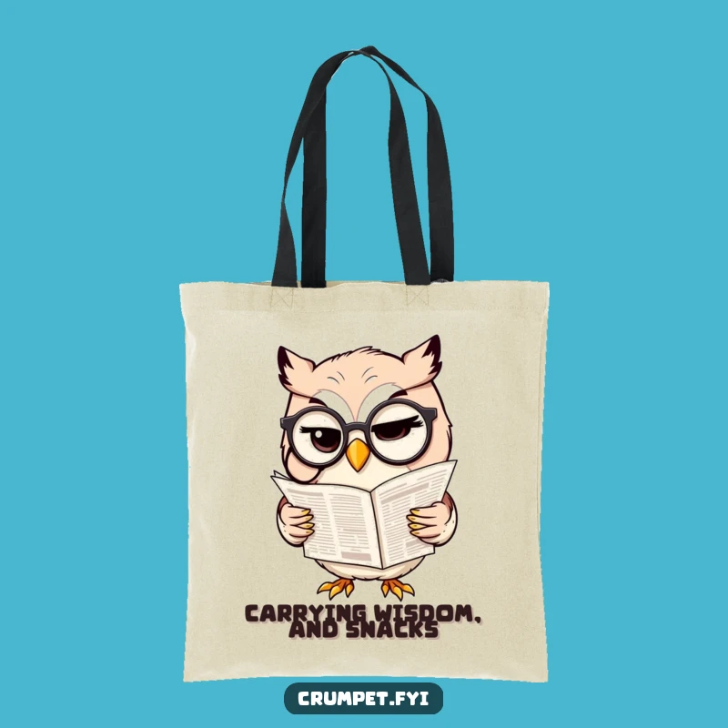 Funny Owl Monocle Tote Bag: Carry Your Smarts with Style, Perfect Gift