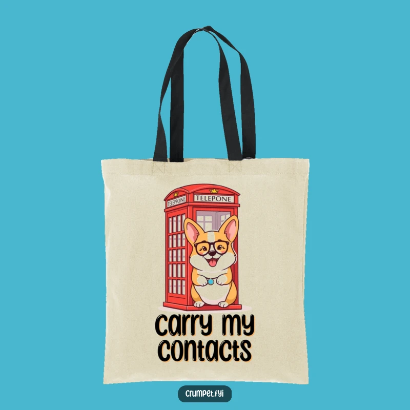 Funny Corgi Tote Bag: Monocle Style Adventure, Carry Your Laughs Funny Gift!