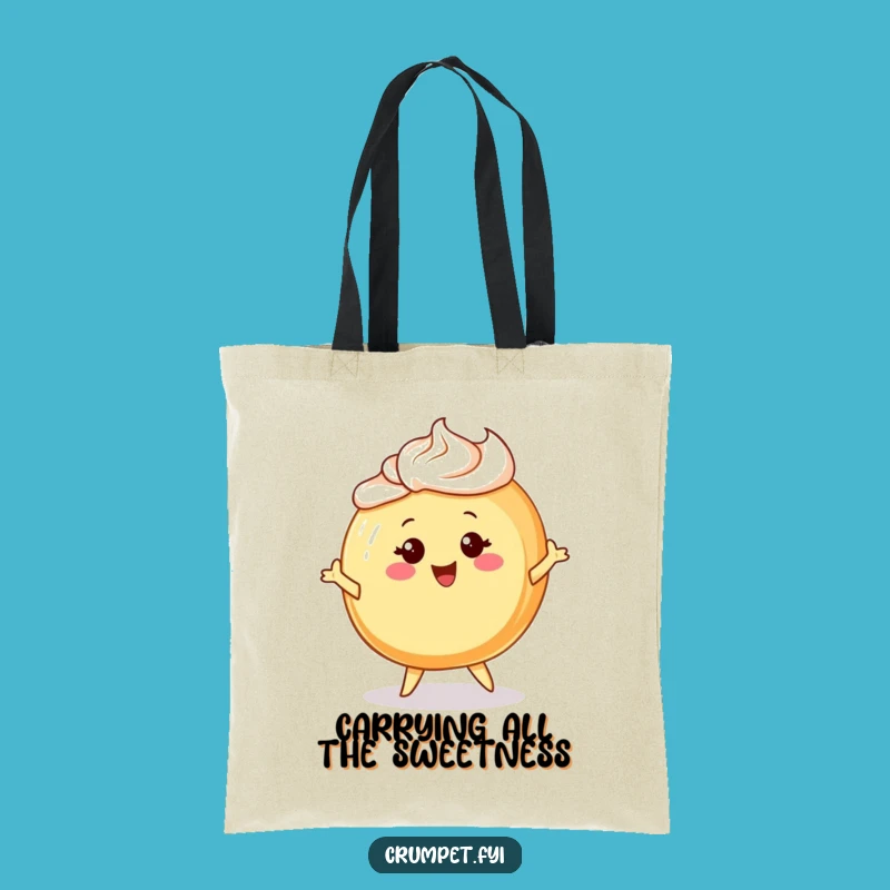 Funny Danish Pastry Tote Bag: Stylish Bag with Cheerful Character, Great Funny Gift