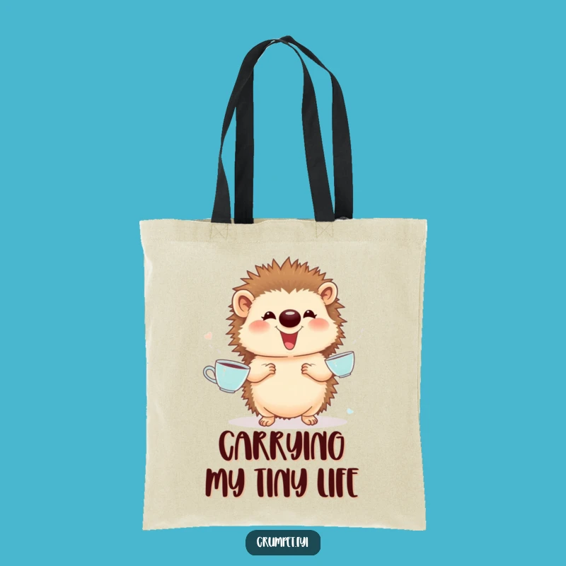 Funny Hedgehog Juggling Teacups Tote Bag - Spacious & Hilarious Carry-All