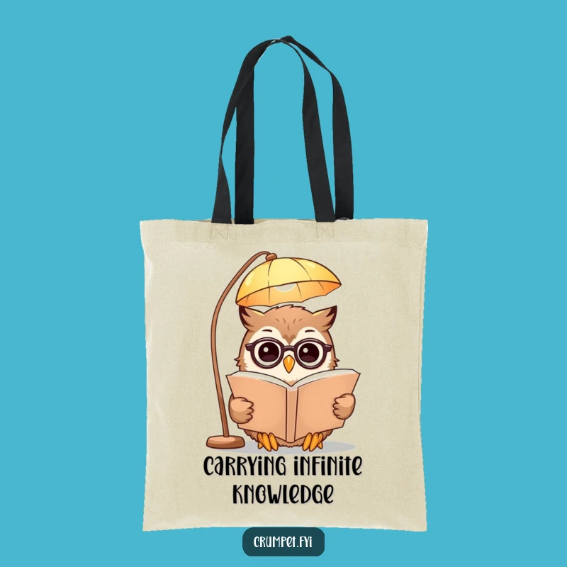 Funny Owl Tote Bag: Carry Your Books with Spectacled Reader Charm!