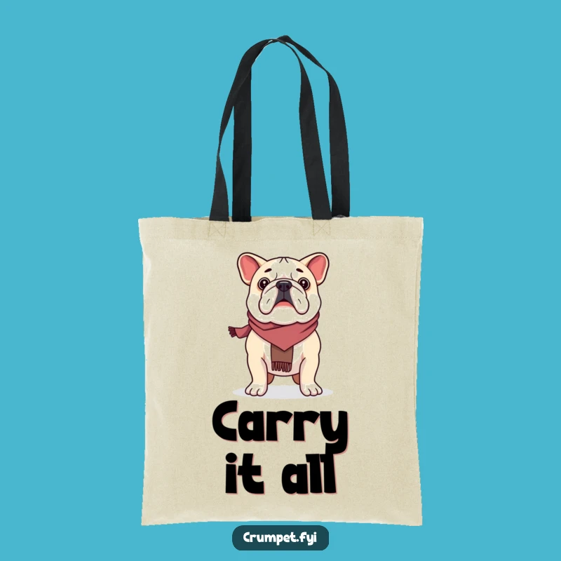 Funny Proud Bulldog Scarf Wearer Tote Bag: Carry Your Essentials Boldly