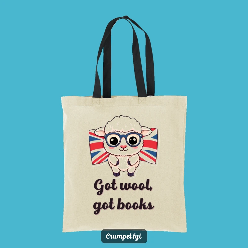 Funny Sheep Spectacles Tote Bag: Chic British Humor Carry-All, Great Funny Gift