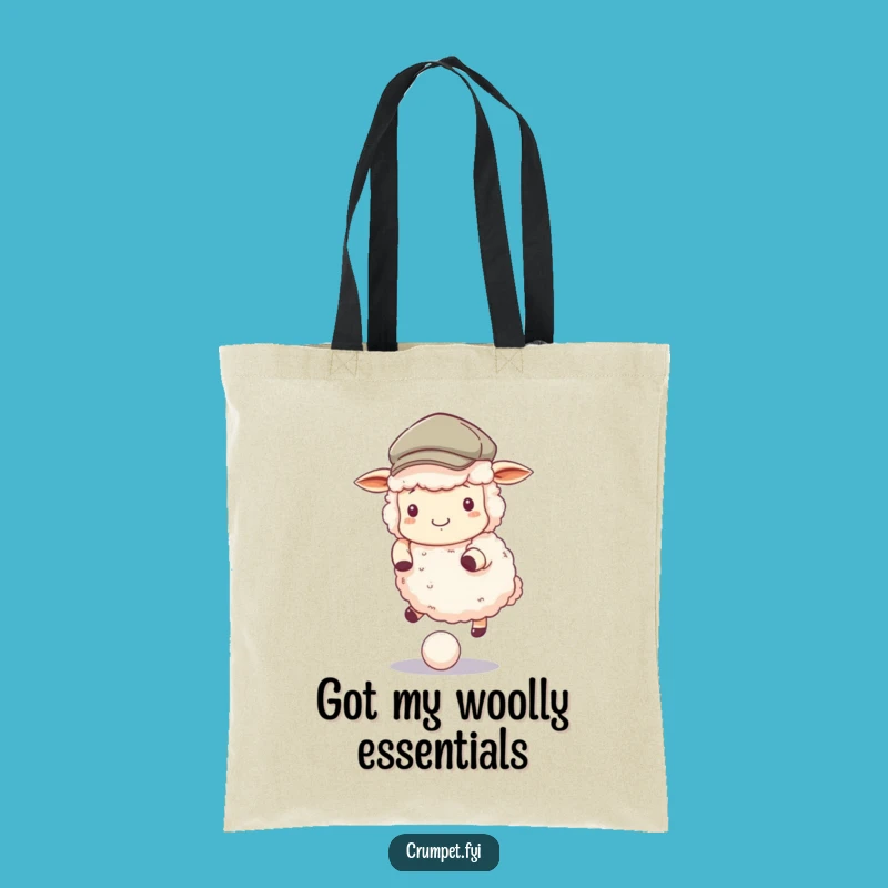 Funny Sheep Tote Bag - Fluffy Flat Cap Bouncing Ball, Stylish Playful Accessory, Funny Gift