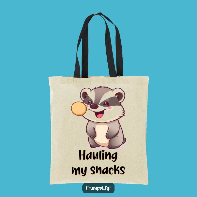 Funny Badger Crumpet Balancing Tote Bag, Carry Your Goods with Flair